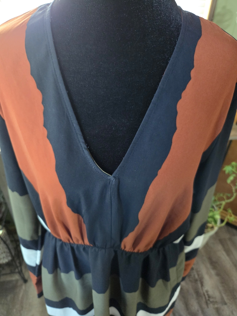 Renee C Colorblock Long Sleeve Mini Dress Made In USA Size L - Picture 3 of 7